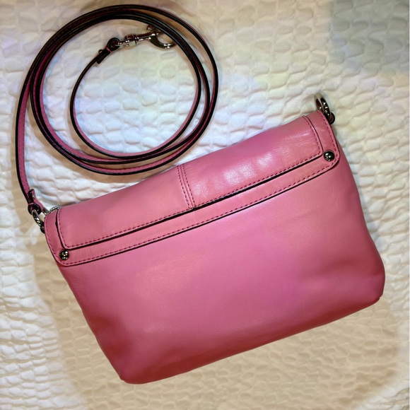 Vintage Coach Kristin Y2K SOFT Leather Flap Snap Small CrossBody Geranium Pink 🌸 - Picture 2 of 8